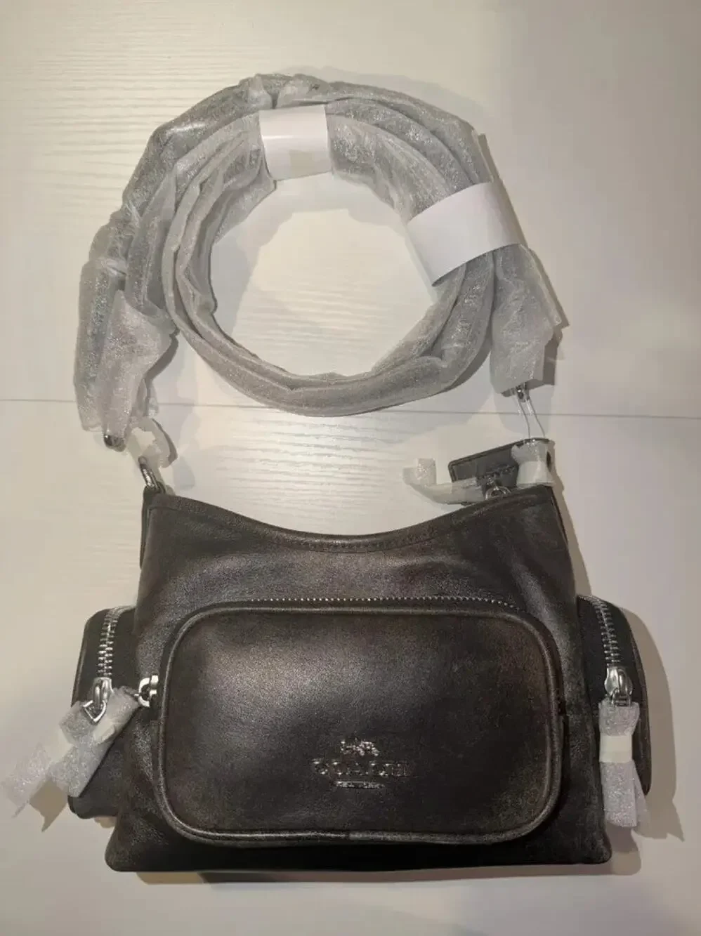 NWT B7-011 COACH Laurel Shoulder Bag 22 Pockets Loved LeatherCEU27 SVPMZ AuthNew